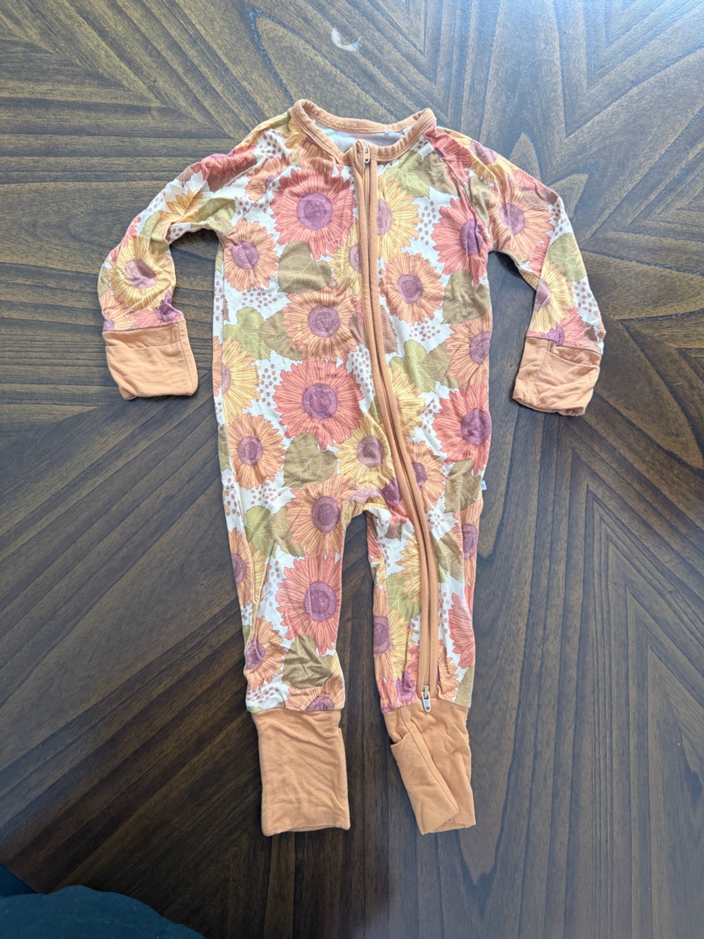 Sunflower Print Infant Convertible Onesie